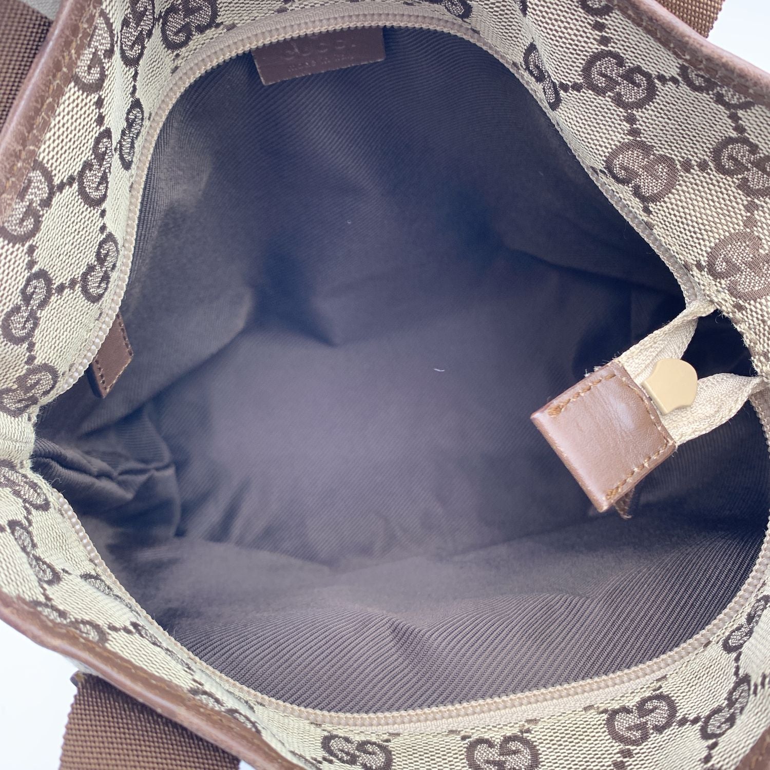 Gucci Vintage Brown Monogram Canvas Front Pocket Tote Bag