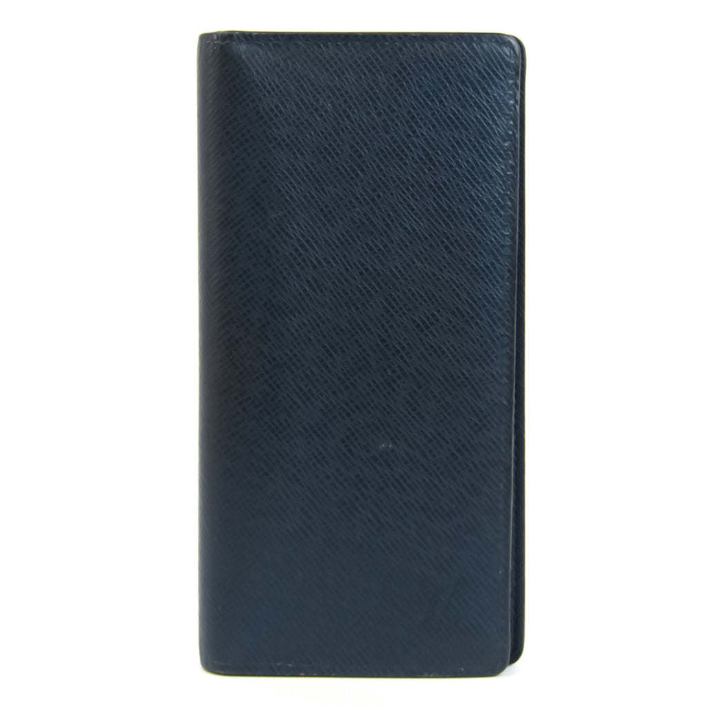 Louis Vuitton Navy Leather Portefeuille Brazza wallet accessories