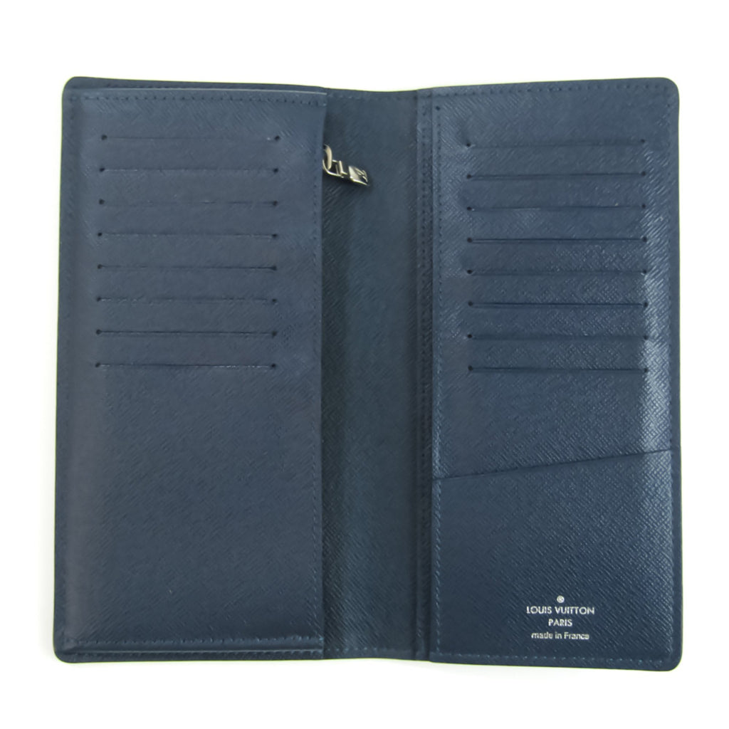 Louis Vuitton Navy Leather Portefeuille Brazza wallet accessories