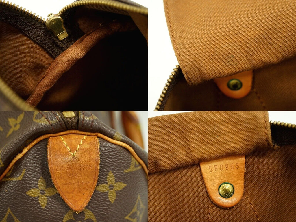 Louis Vuitton Brown Canvas Speedy 35 handbag bag
