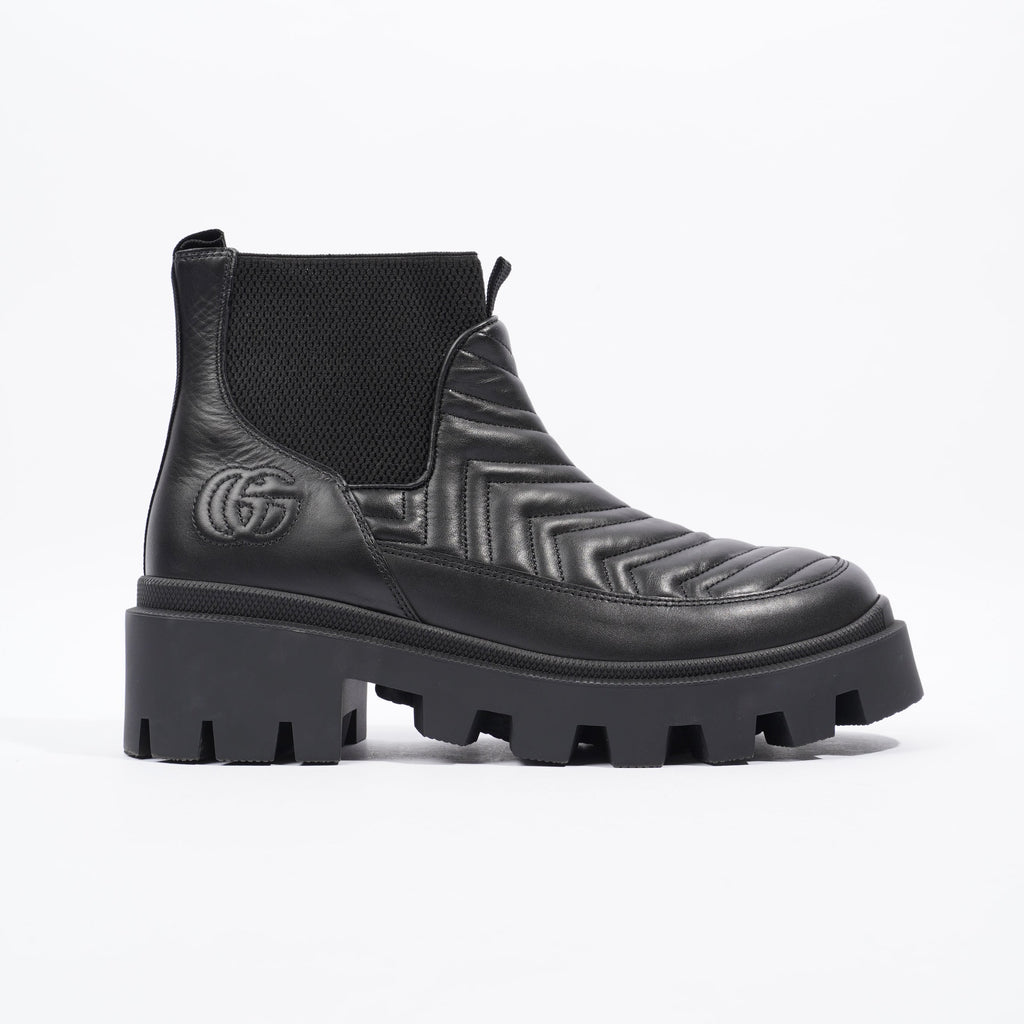 Gucci Nappa Matelasse Frances Black Leather EU 40 UK 7