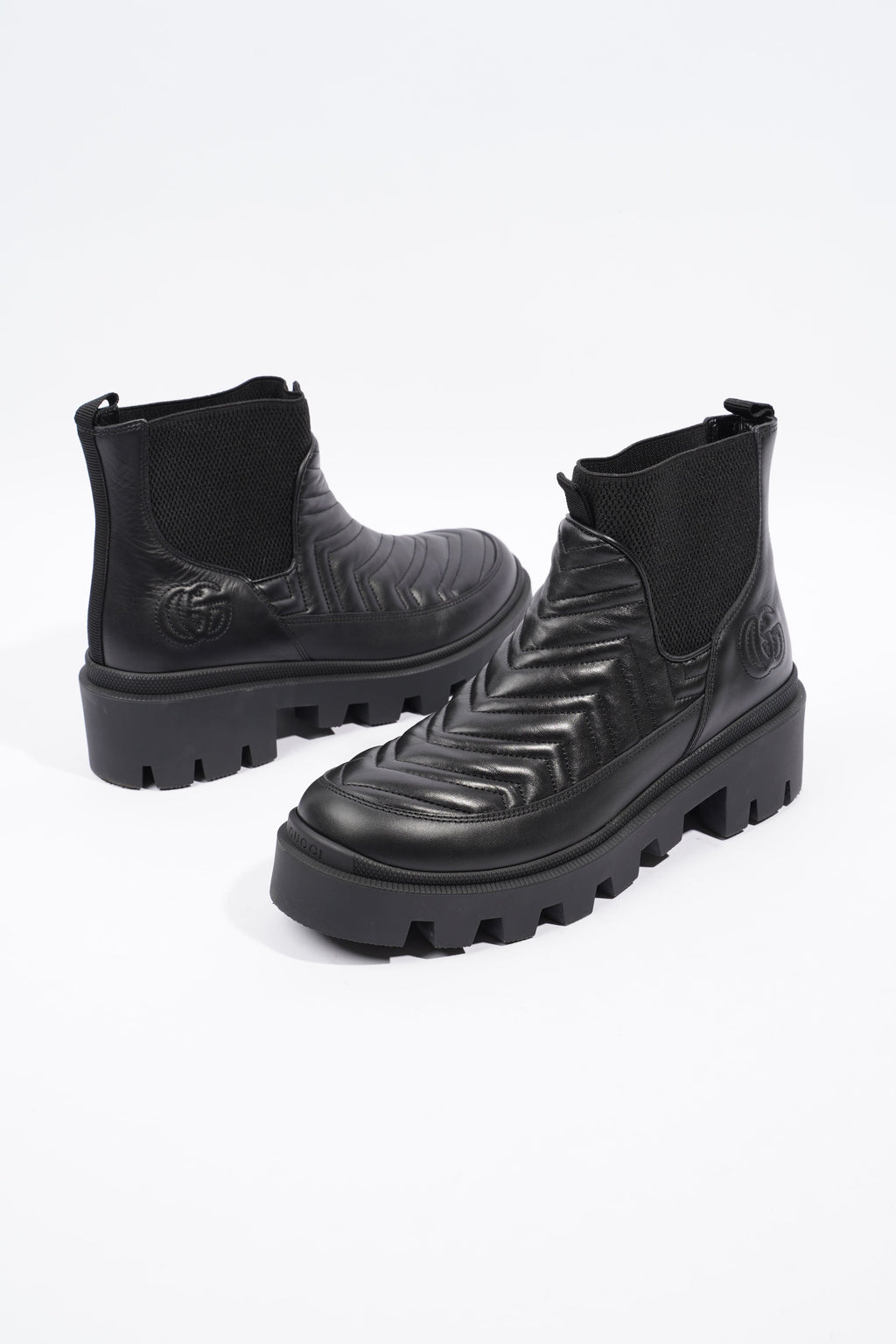 Gucci Nappa Matelasse Frances Black Leather EU 40 UK 7