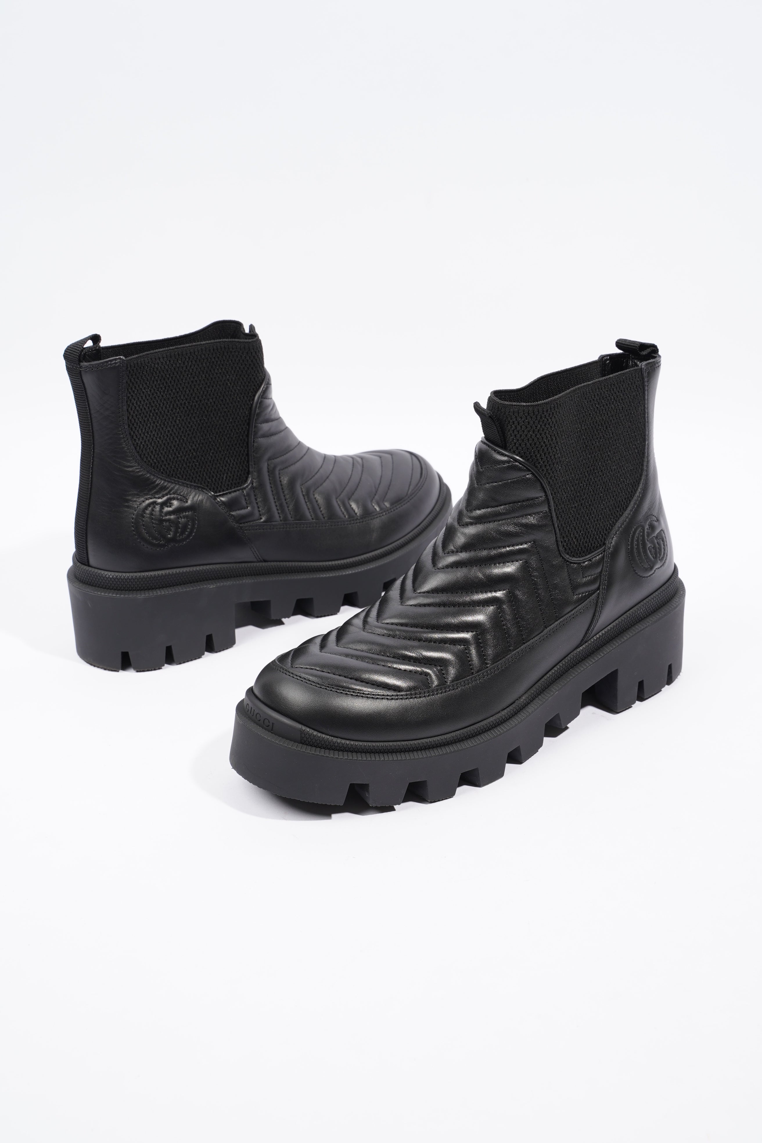 Gucci Nappa Matelasse Frances Black Leather EU 40 UK 7