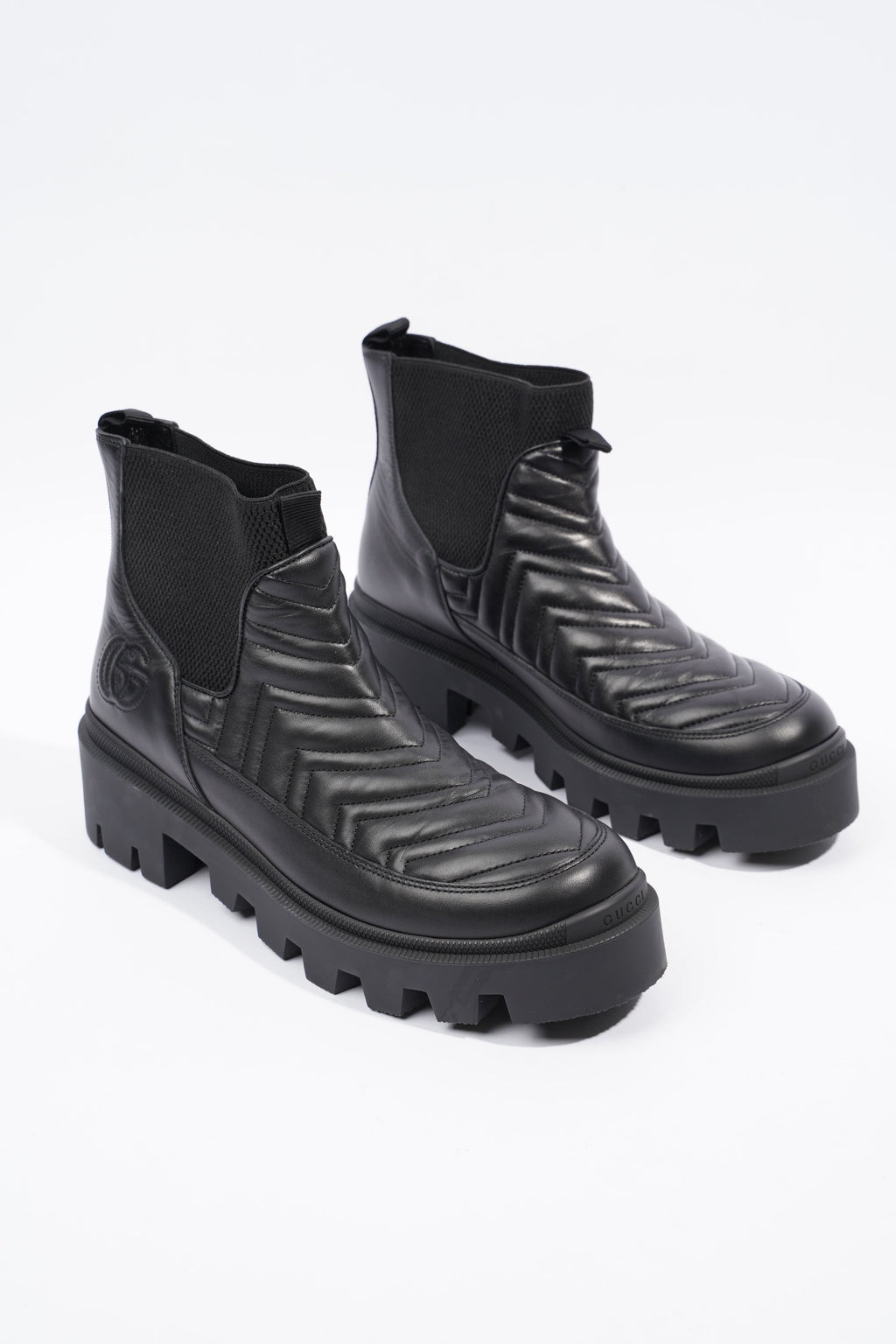 Gucci Nappa Matelasse Frances Black Leather EU 40 UK 7