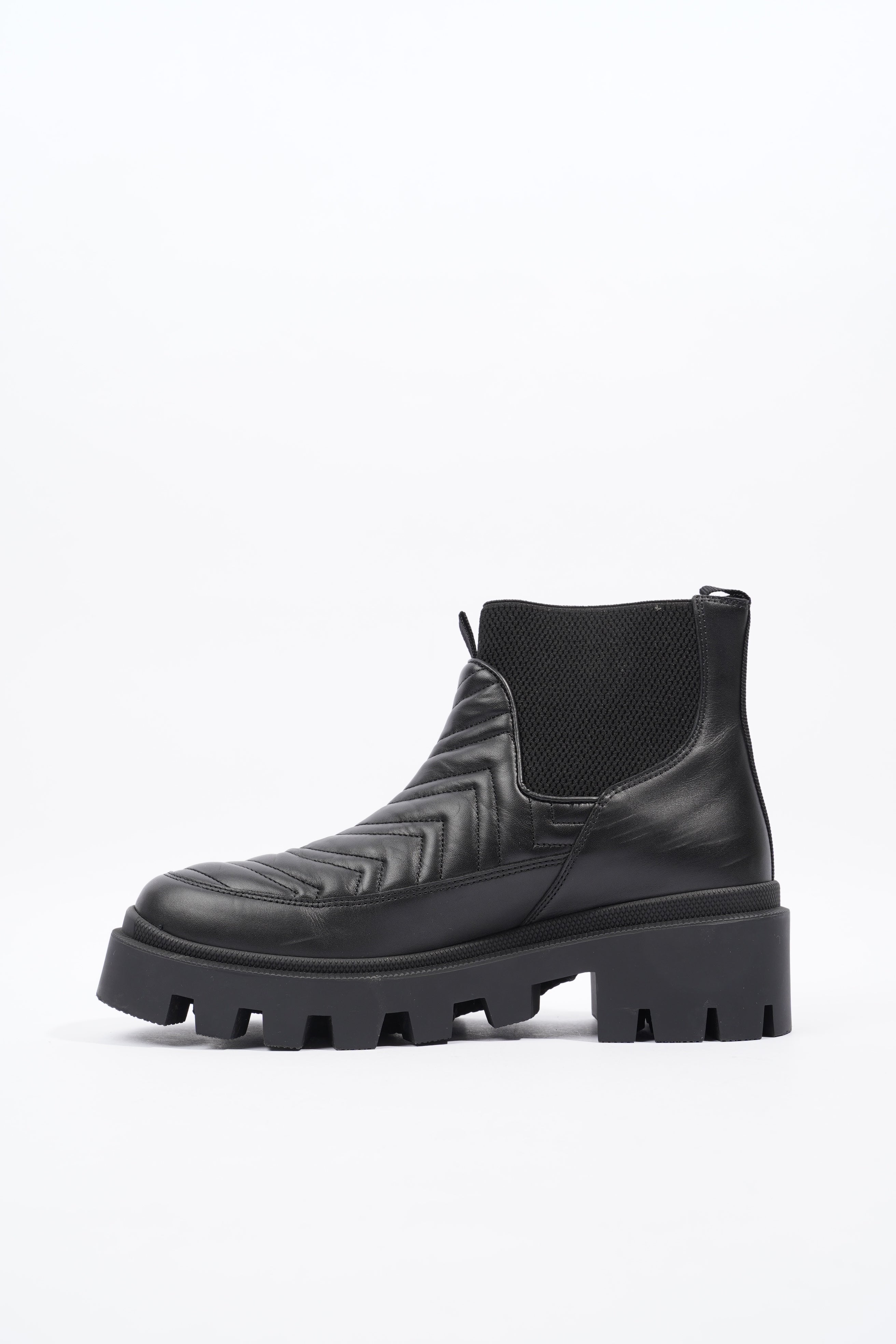 Gucci Nappa Matelasse Frances Black Leather EU 40 UK 7
