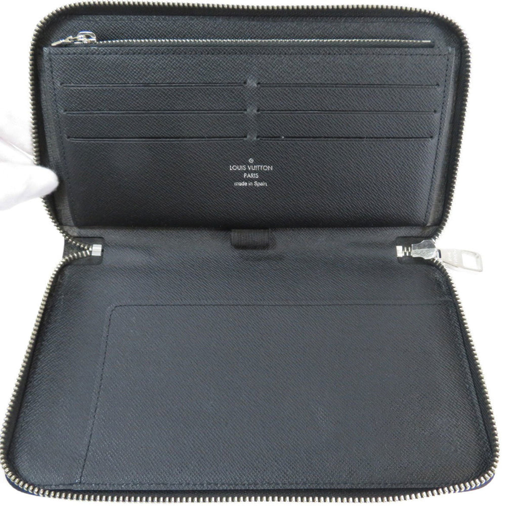 Louis Vuitton Black Leather Zippy organizer wallet accessories