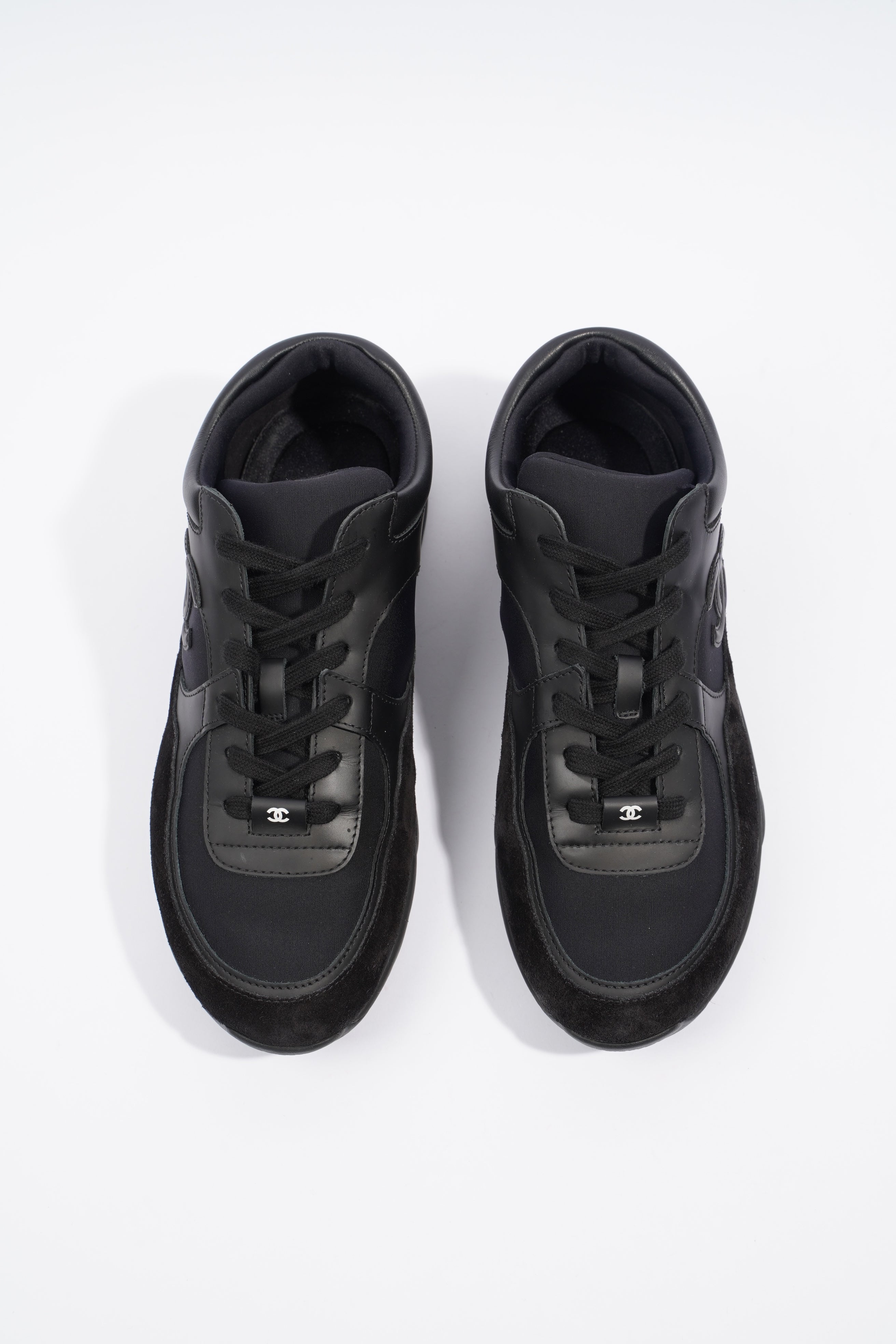 Chanel CC Logo Sneaker Black Leather EU 42 UK 8