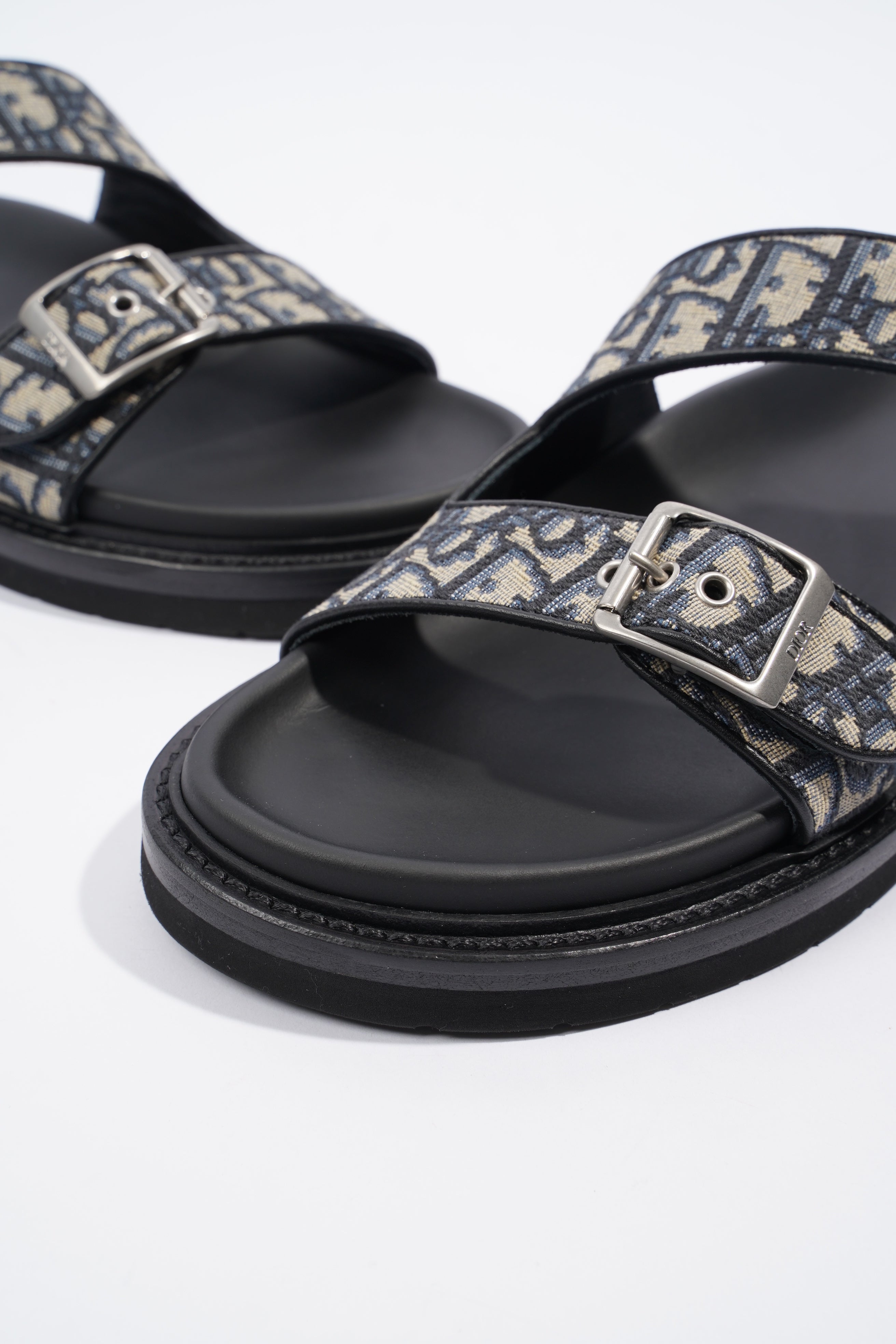 Christian Dior Aqua Double Band Sandal Oblique Canvas EU 42 UK 8