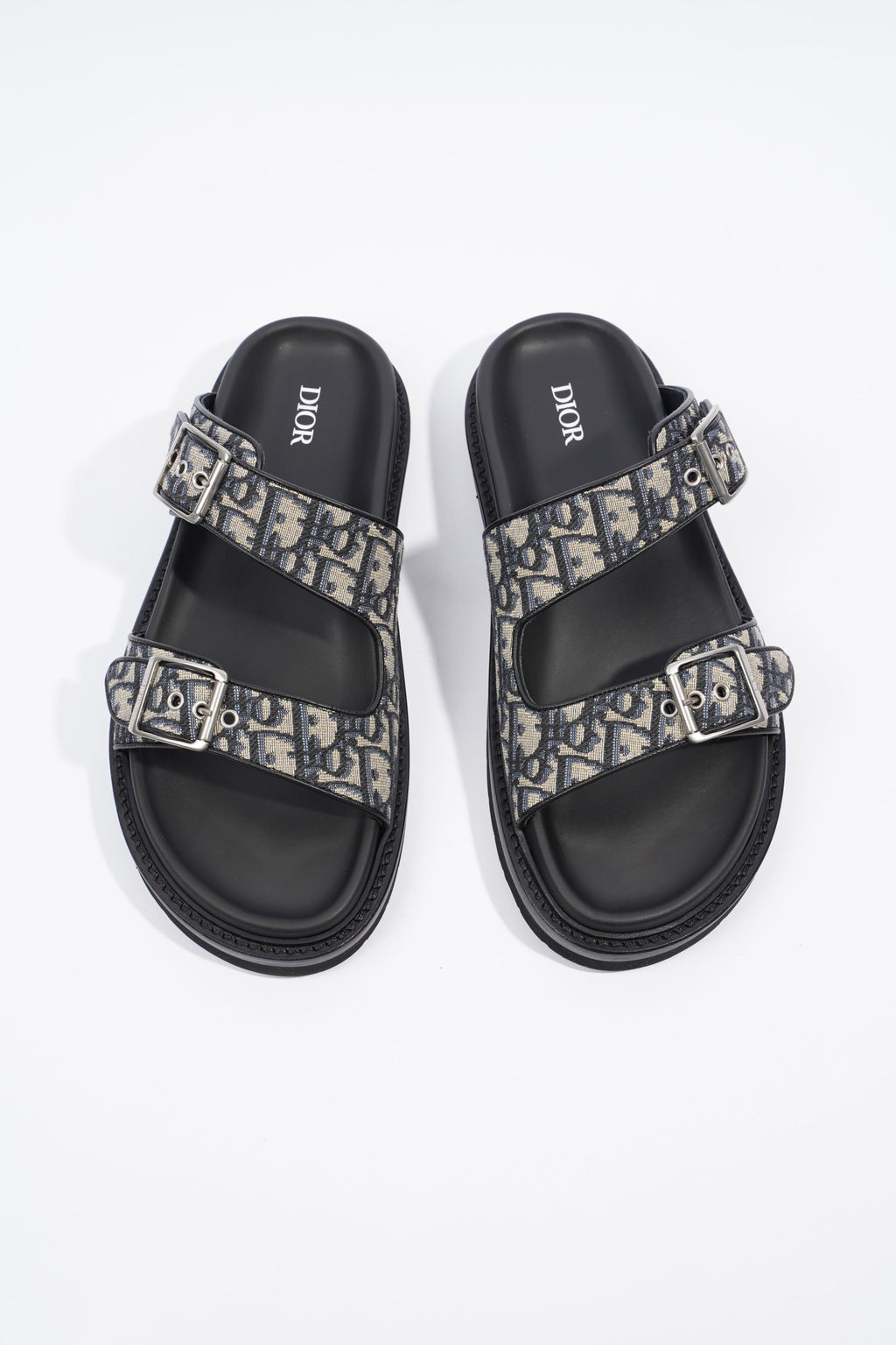Christian Dior Aqua Double Band Sandal Oblique Canvas EU 42 UK 8