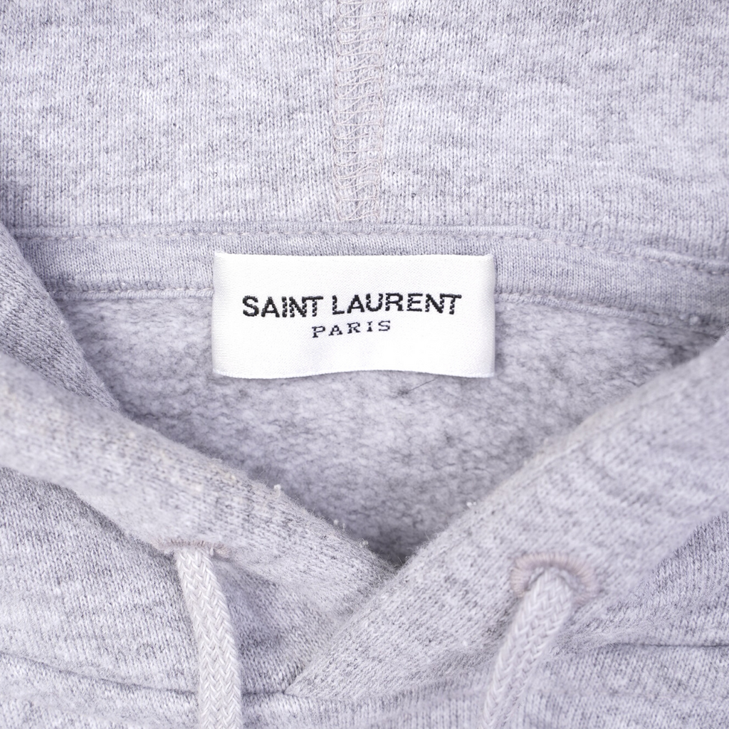 Saint Laurent Womens Logo Hoodie Grey XL
