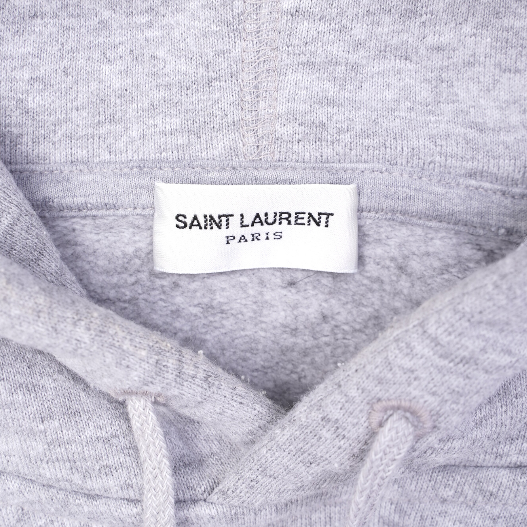 Saint Laurent Womens Logo Hoodie Grey XL