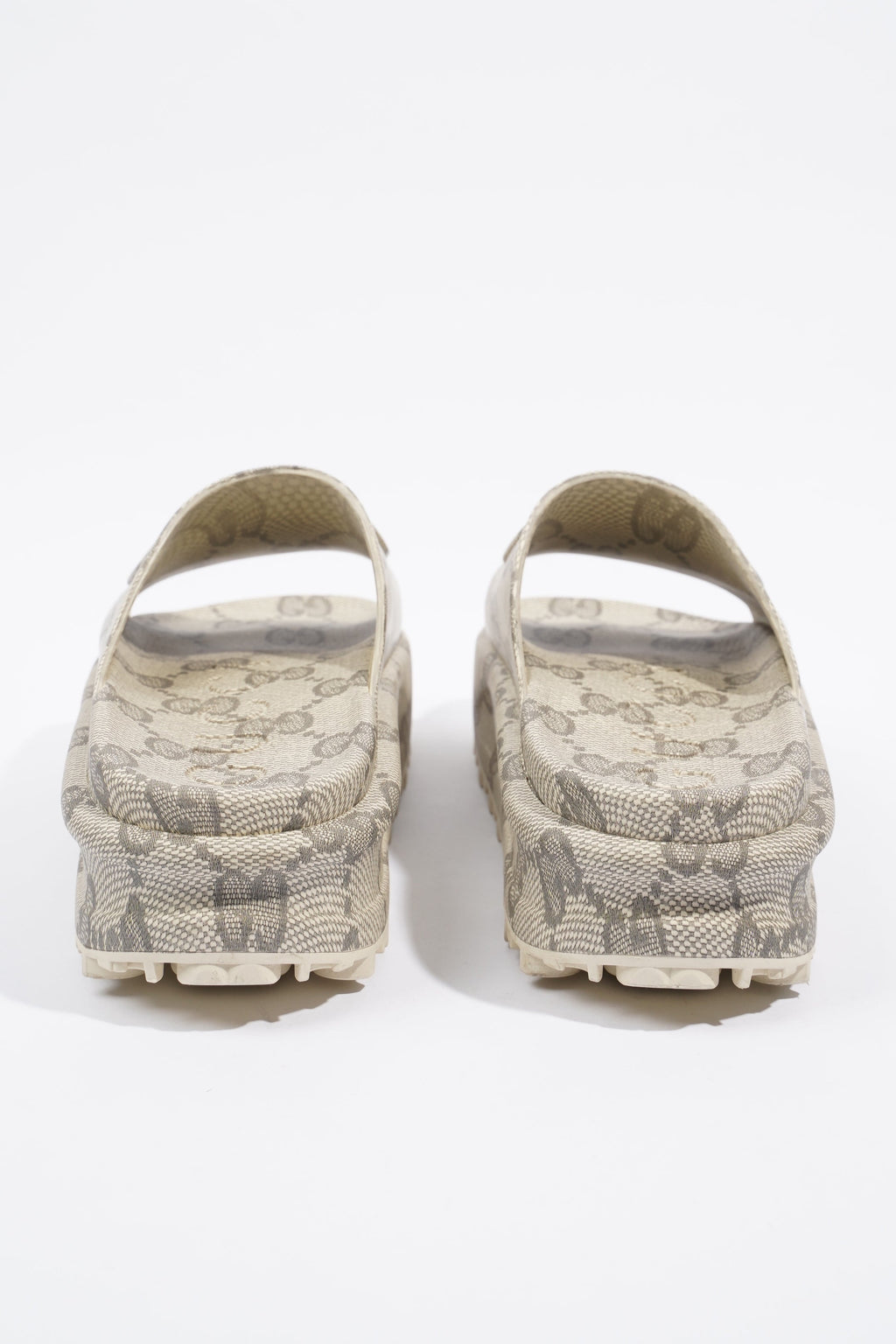 Gucci Slide Sandal With Interlocking GG Beige / Ebony Rubber EU 40 UK 7