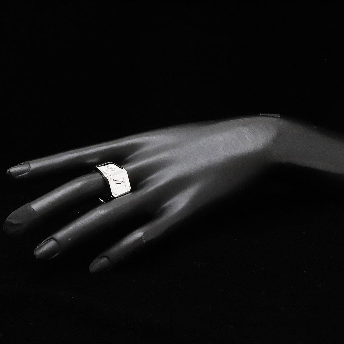 Louis Vuitton Monogram Ring M Size #19 No. 19 Silver Colour M62487