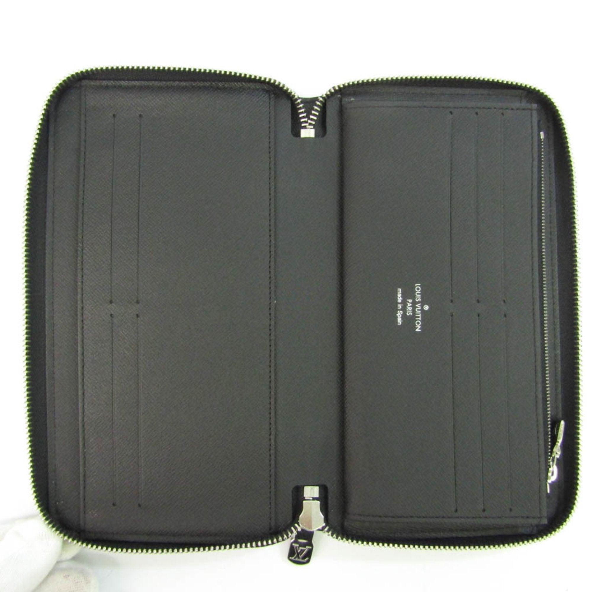Louis Vuitton Black Leather Zippy organizer wallet accessories