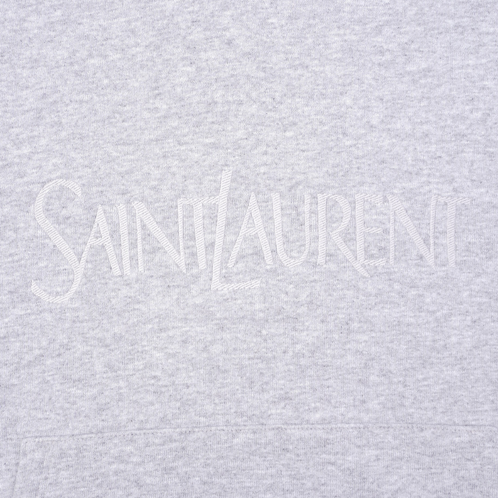 Saint Laurent Womens Logo Hoodie Grey XL