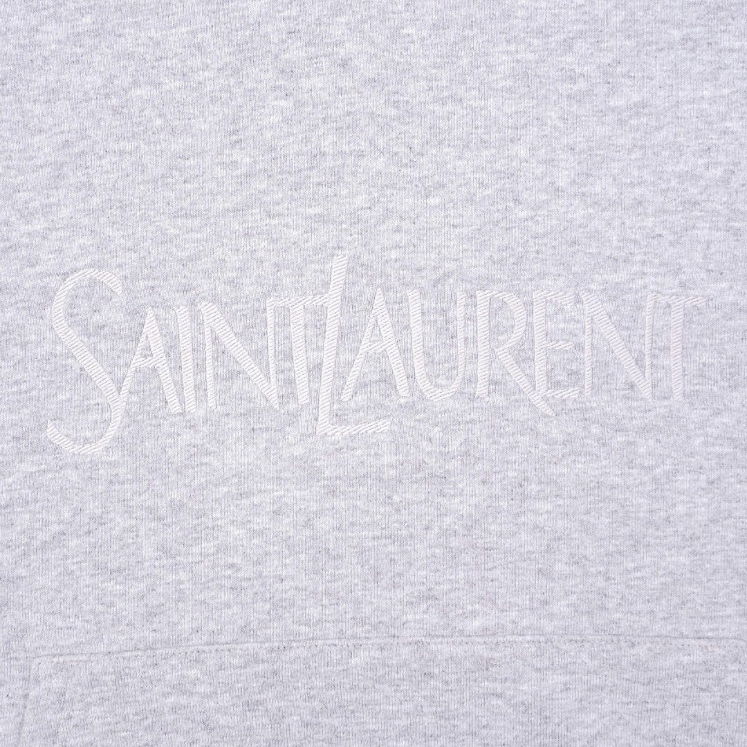 Saint Laurent Womens Logo Hoodie Grey XL