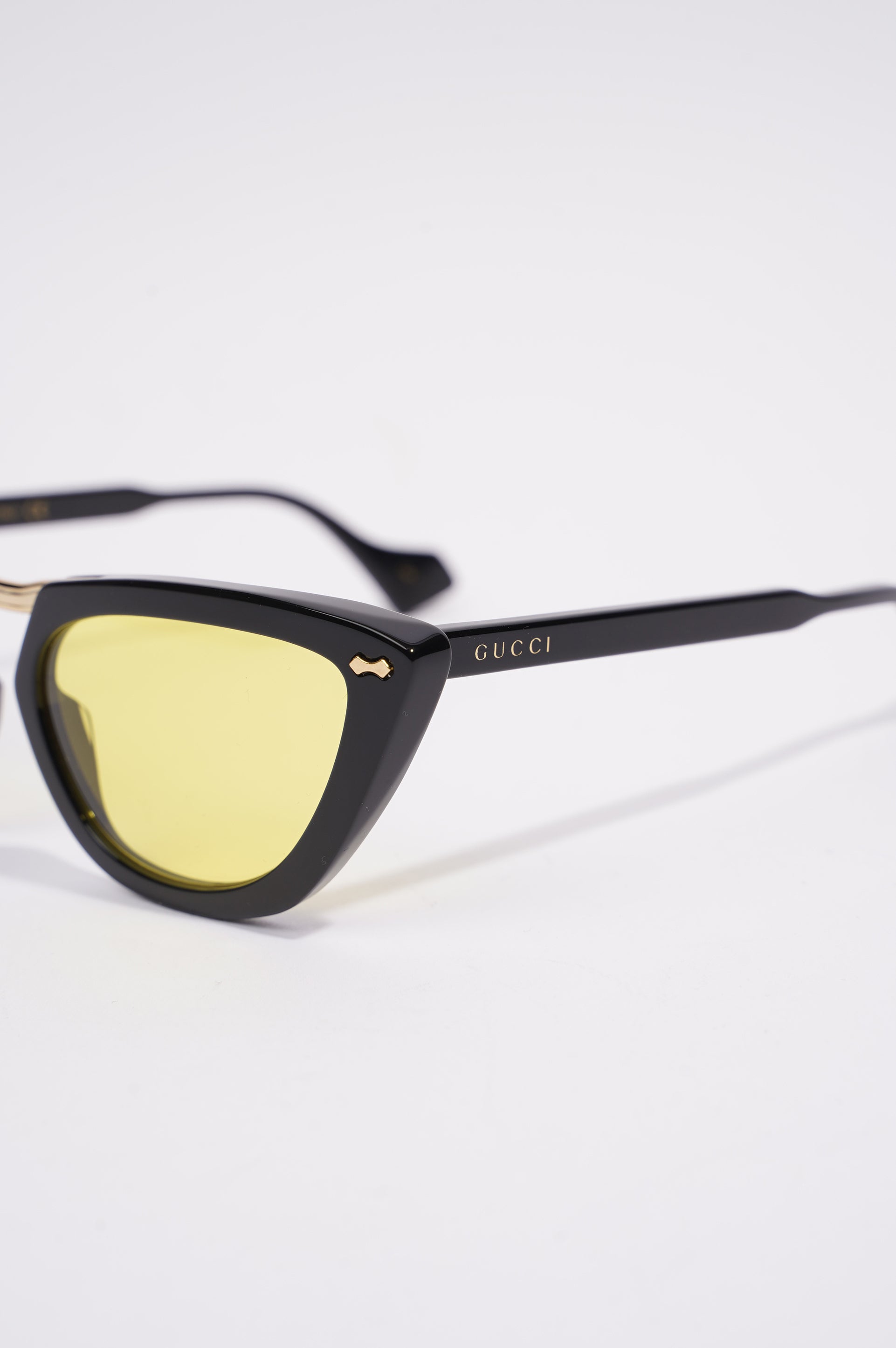 Gucci Womens GG0616S Sunglasses Black / Yellow 140