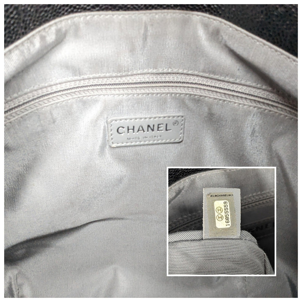 Chanel Elastic CC Flap Bag Glazed Caviar Hobo Shoulder Bag