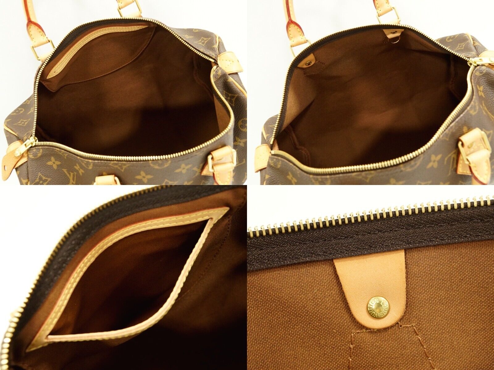 Louis Vuitton Brown Canvas Speedy 35 handbag bag