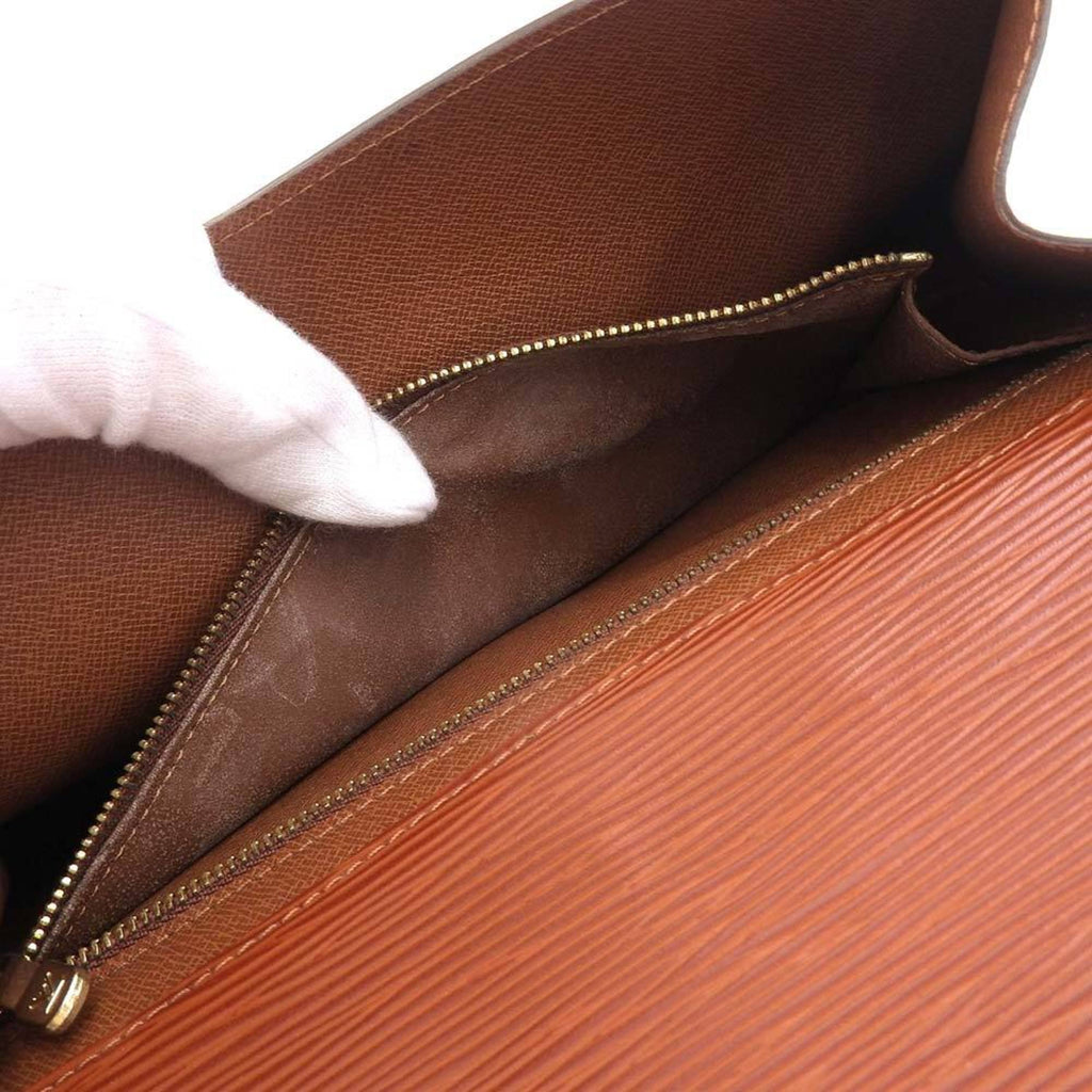 Louis Vuitton Brown Leather Art deco clutch bag