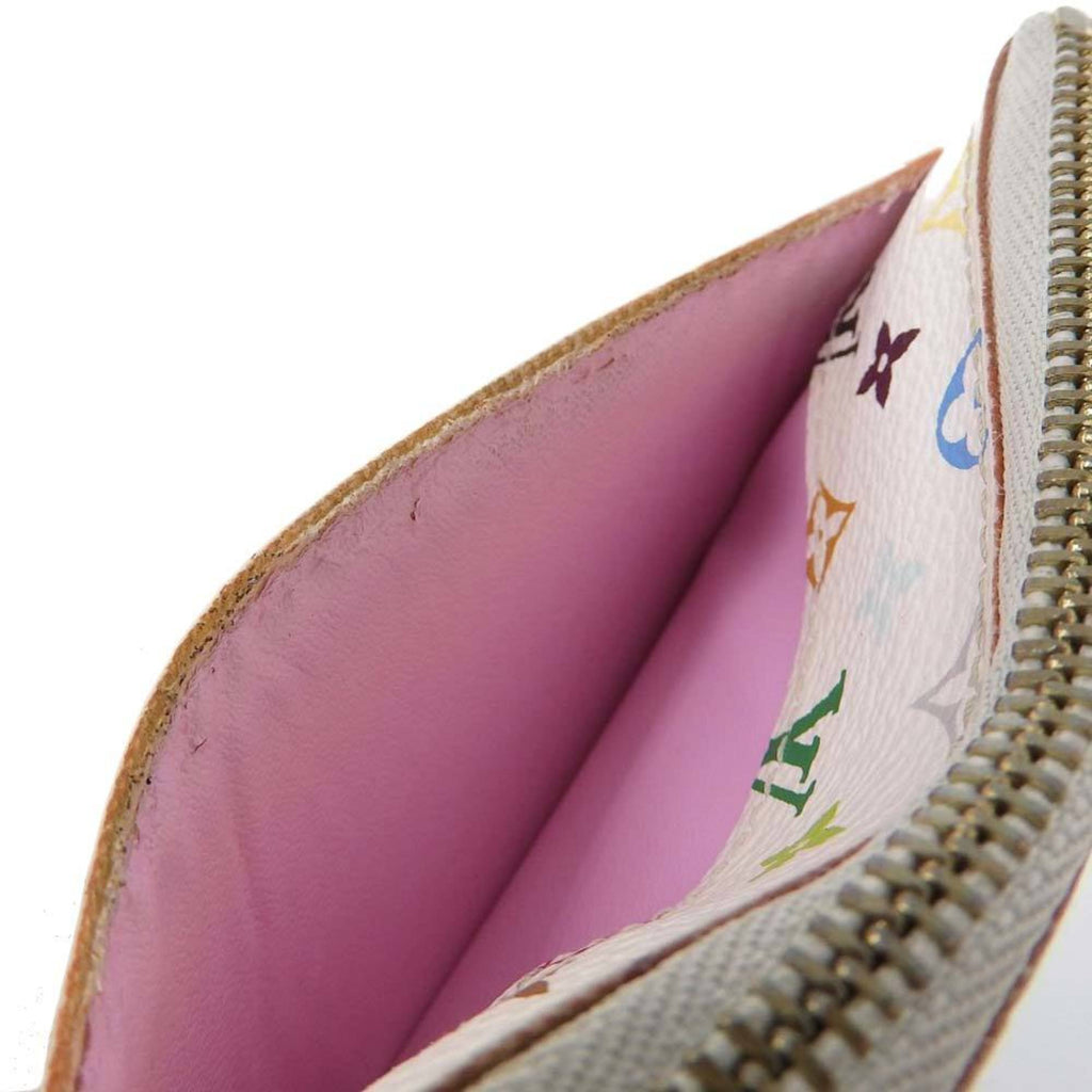 Louis Vuitton White Canvas Pochette Cles wallet accessories