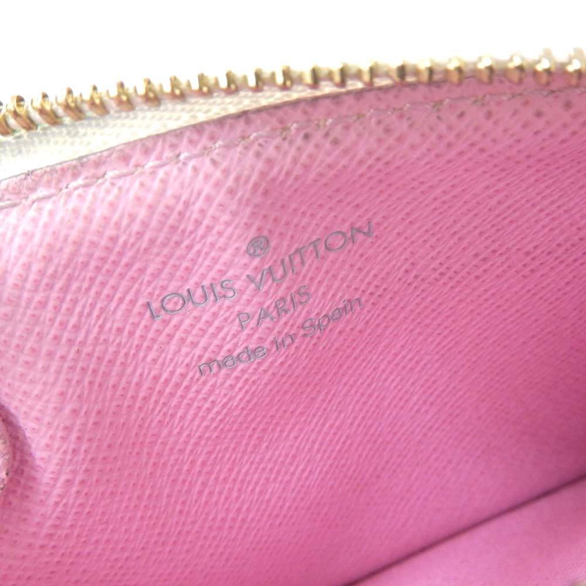 Louis Vuitton White Canvas Pochette Cles wallet accessories