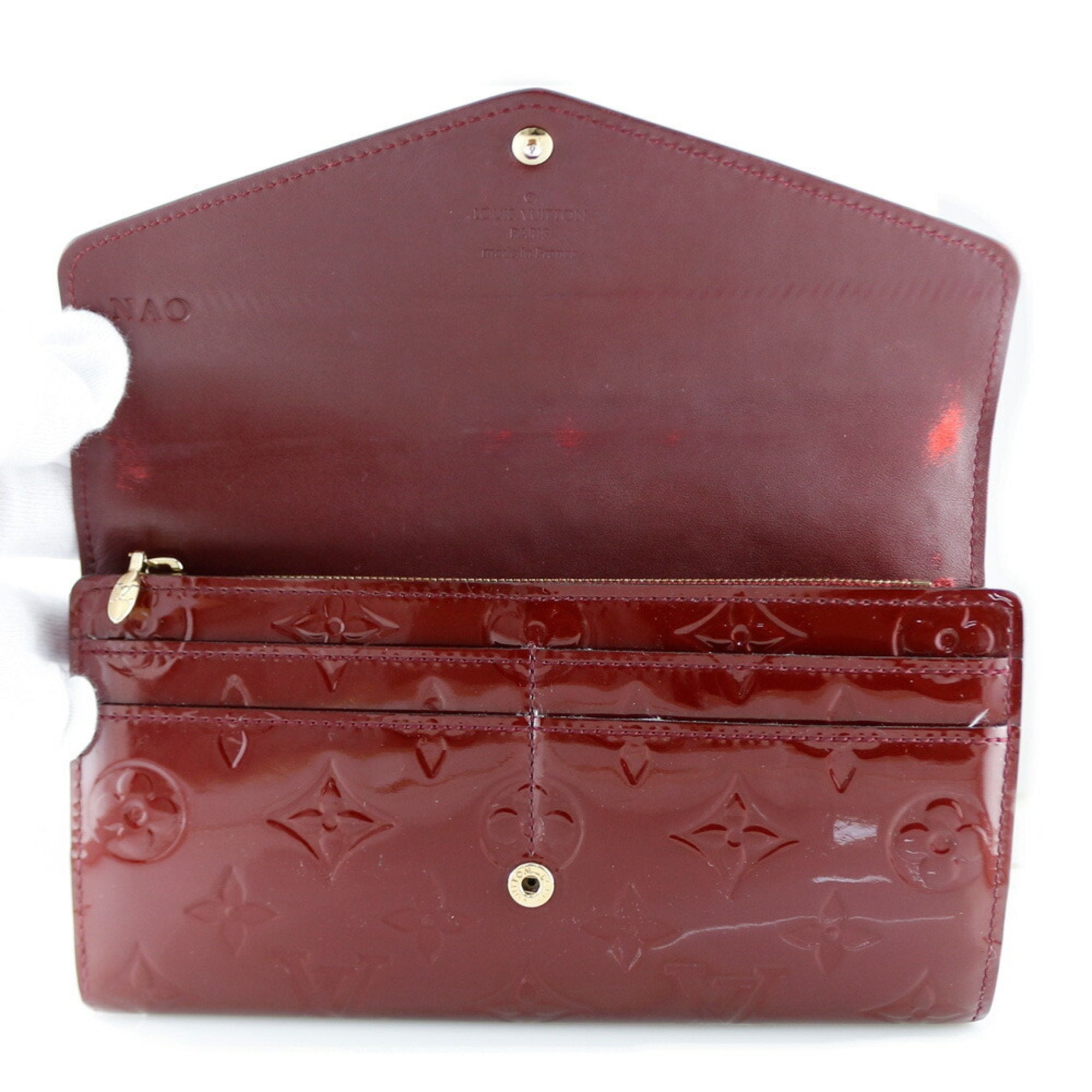 Louis Vuitton Bordeaux Patent leather Portefeuille Sarah wallet accessories