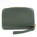 Louis Vuitton Green Leather Baikal clutch bag