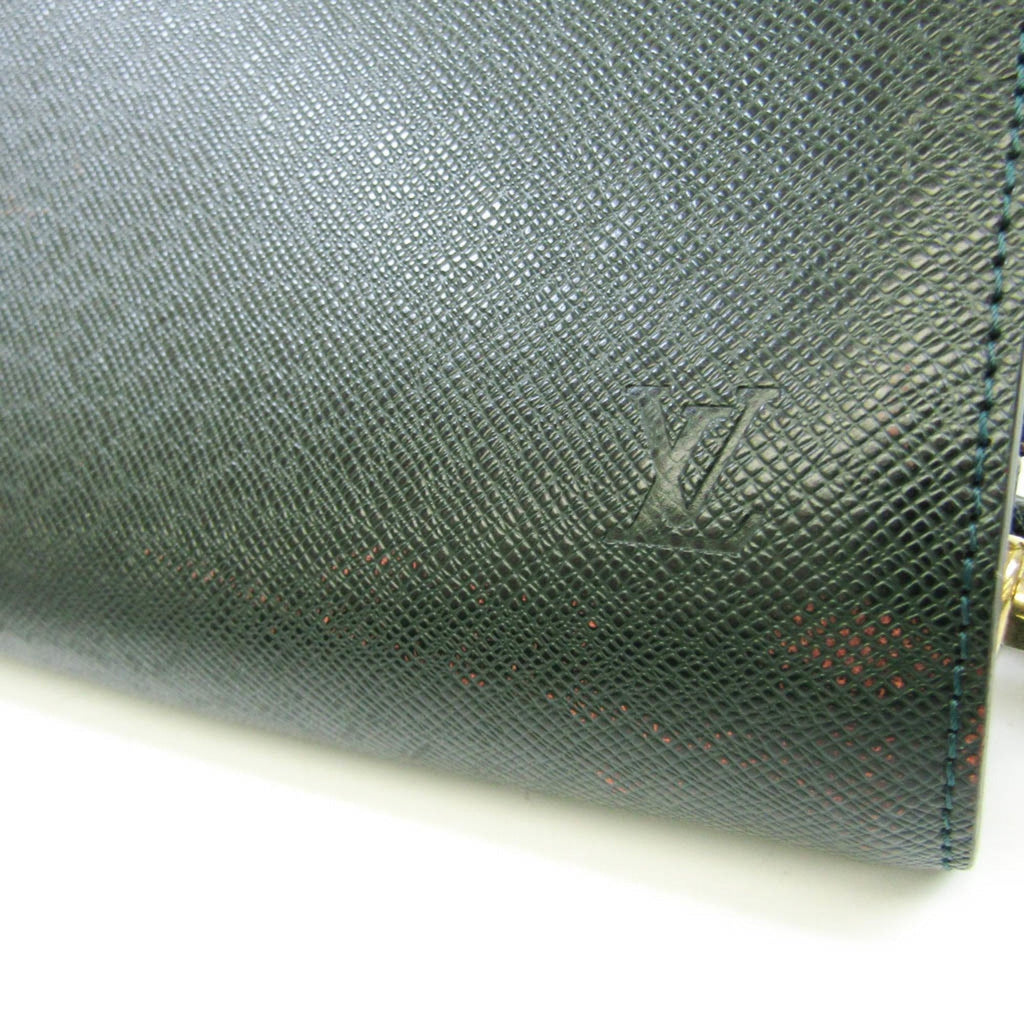 Louis Vuitton Green Leather Baikal clutch bag