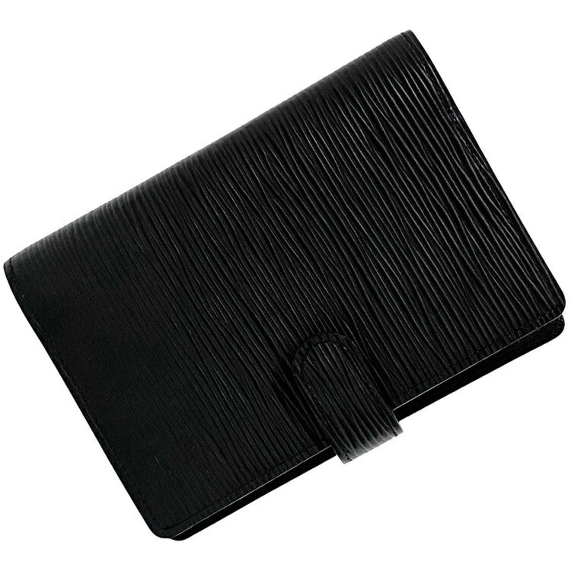 Louis Vuitton Black Leather COUVERTURE AGENDA FONCTIONNEL PM wallet accessories