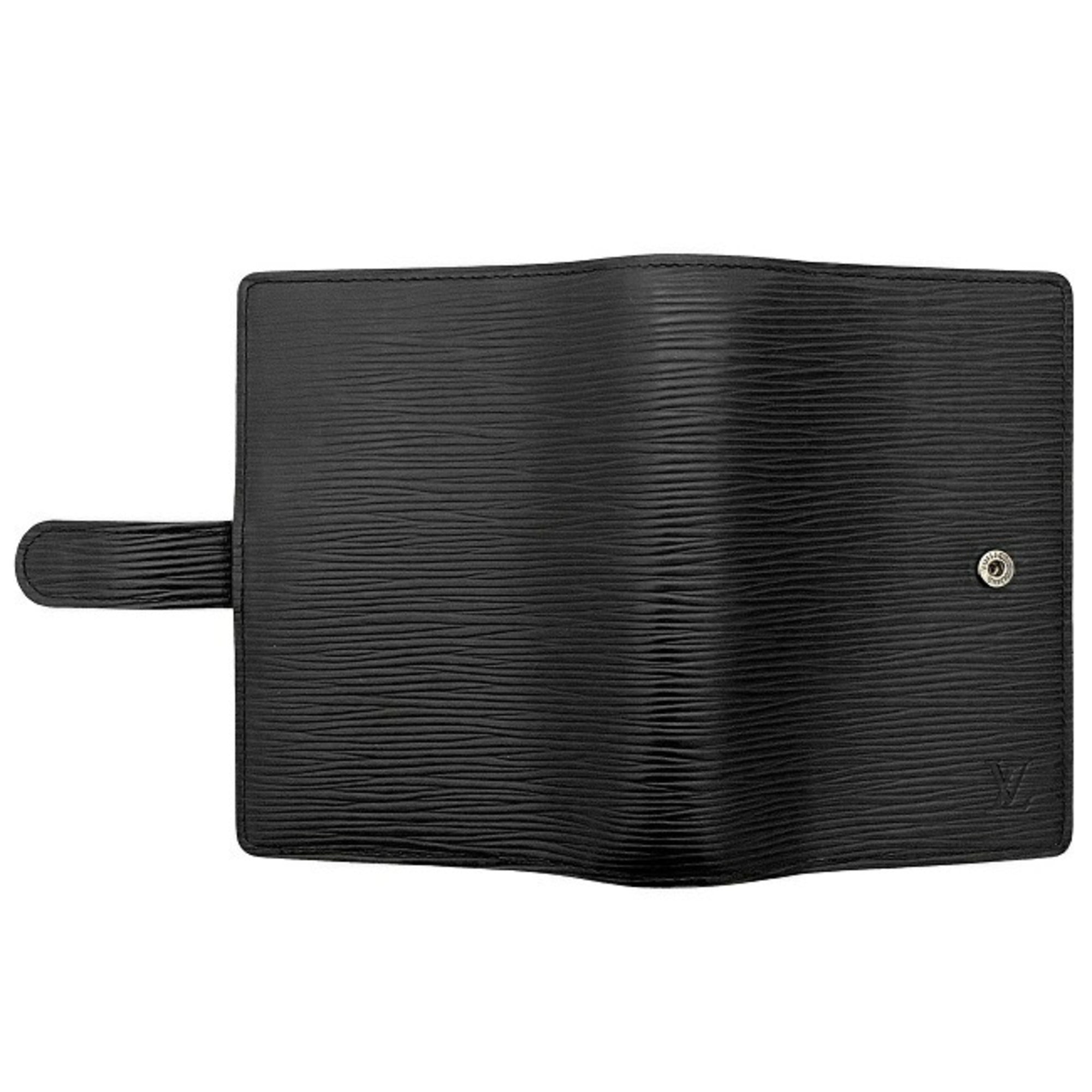 Louis Vuitton Black Leather COUVERTURE AGENDA FONCTIONNEL PM wallet accessories