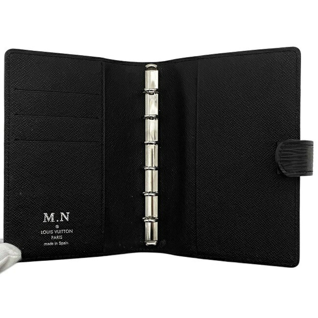 Louis Vuitton Black Leather COUVERTURE AGENDA FONCTIONNEL PM wallet accessories