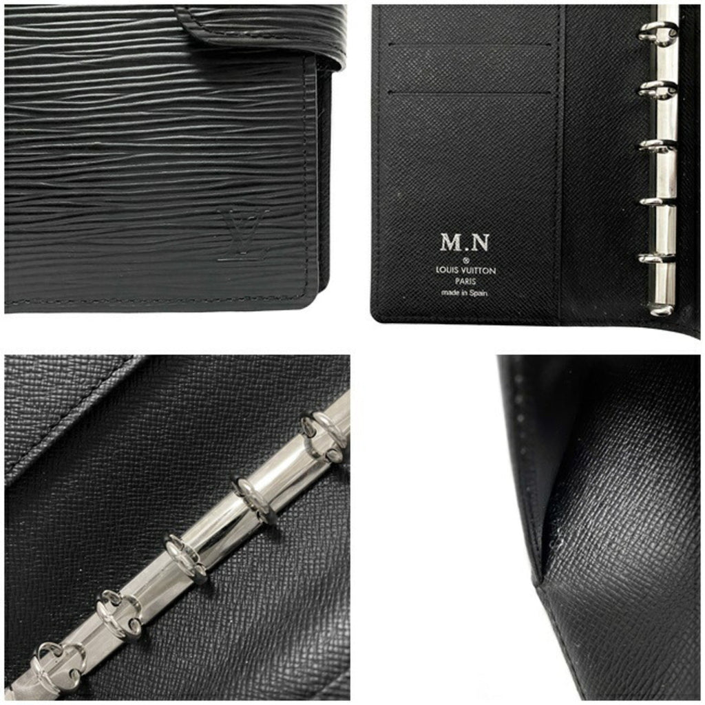 Louis Vuitton Black Leather COUVERTURE AGENDA FONCTIONNEL PM wallet accessories