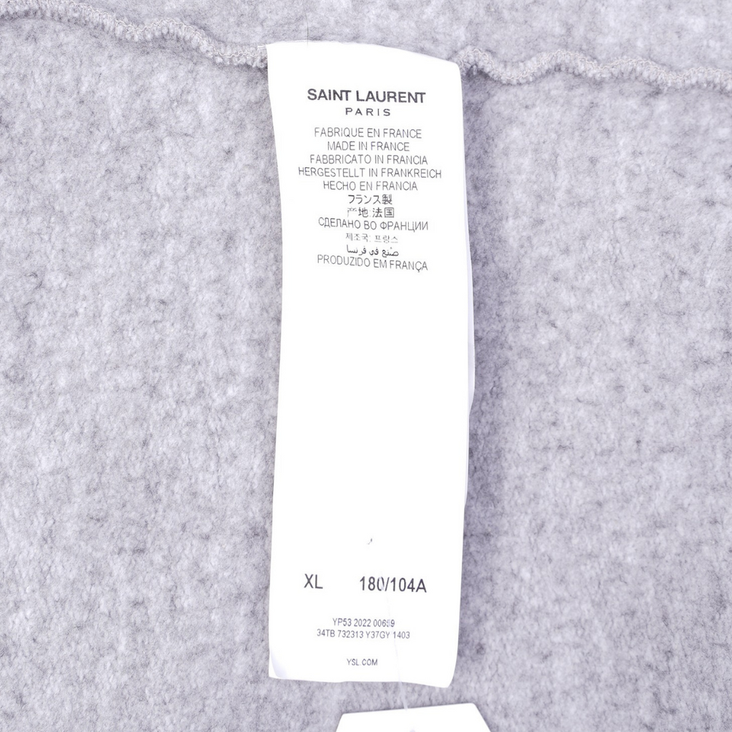 Saint Laurent Womens Logo Hoodie Grey XL