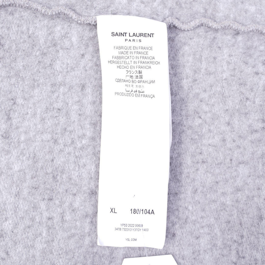 Saint Laurent Womens Logo Hoodie Grey XL