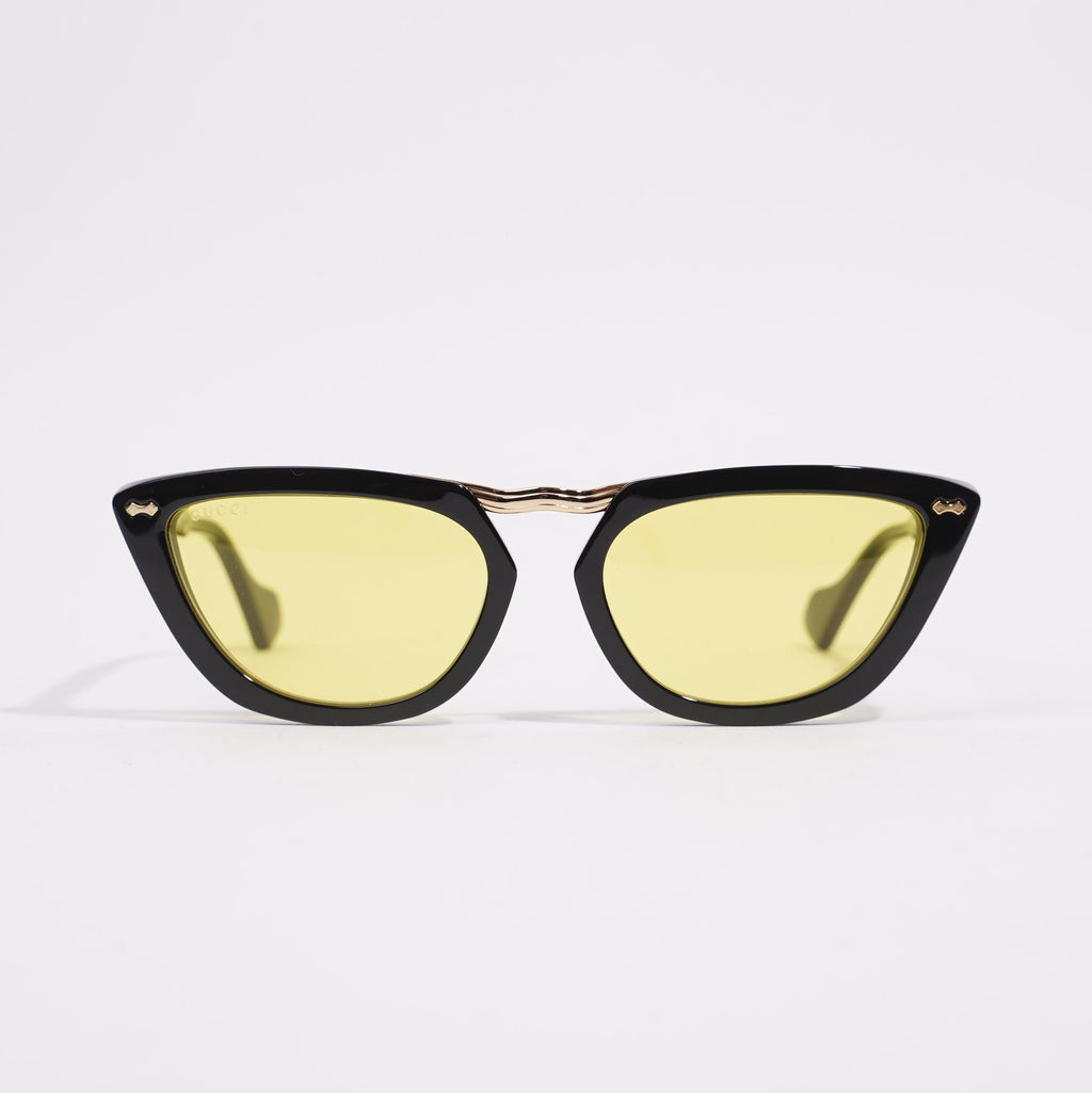 Gucci Womens GG0616S Sunglasses Black / Yellow 140