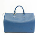 Louis Vuitton Blue Leather Speedy 35 handbag bag