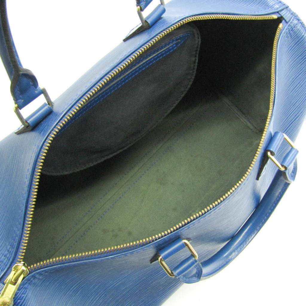 Louis Vuitton Blue Leather Speedy 35 handbag bag