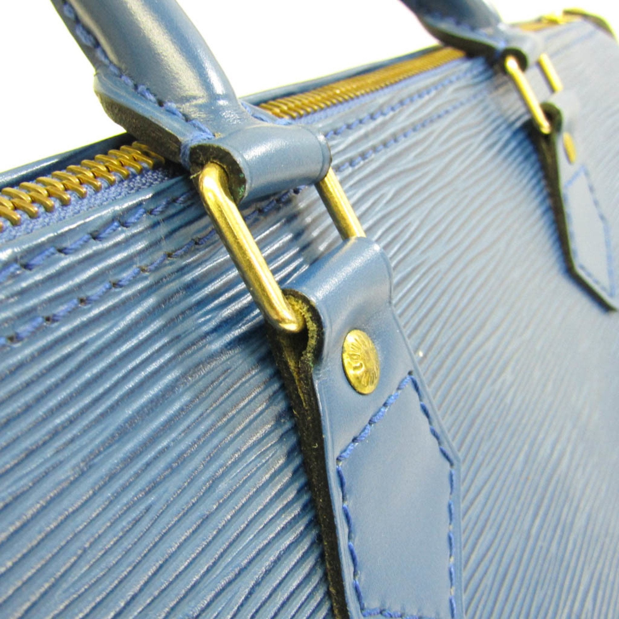 Louis Vuitton Blue Leather Speedy 35 handbag bag