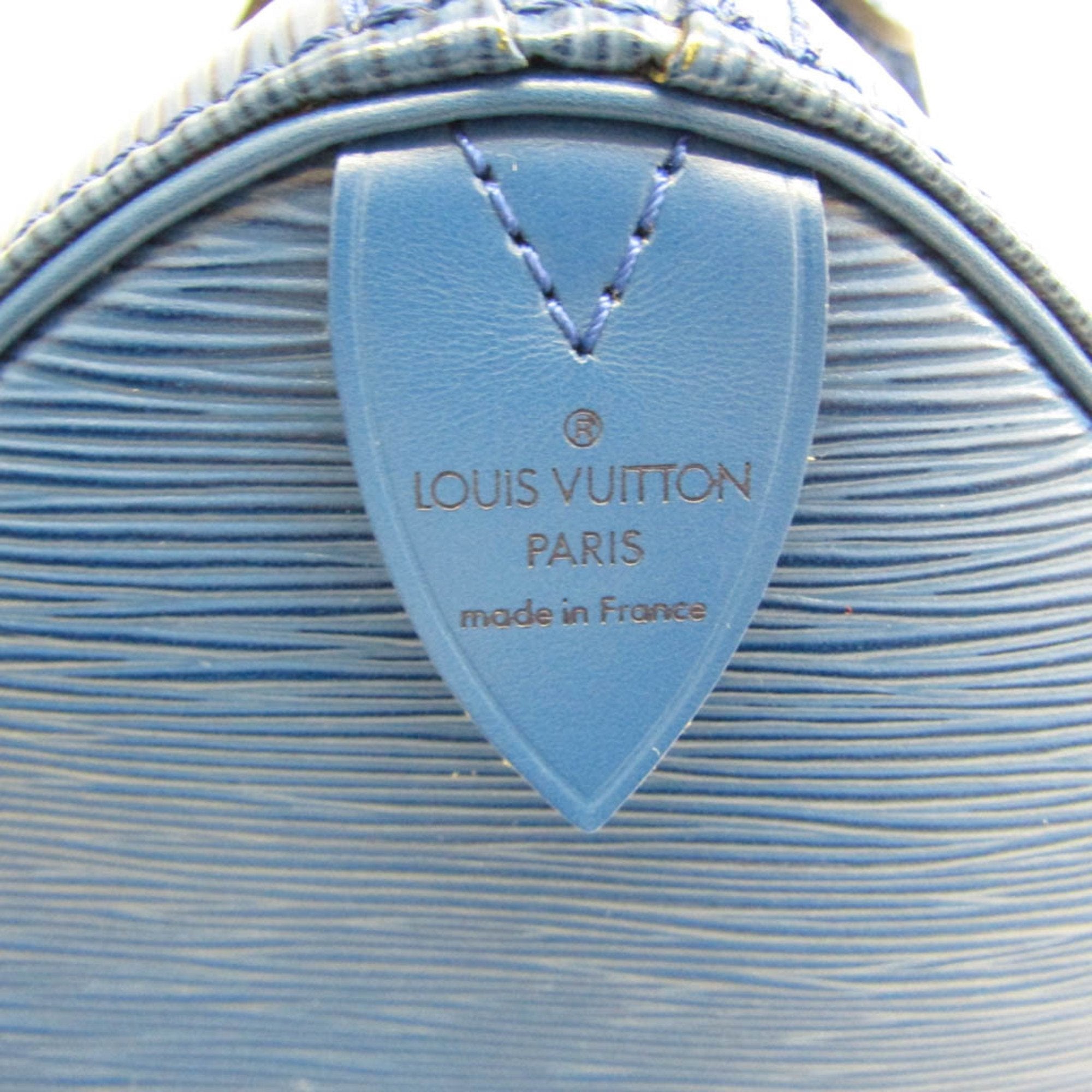 Louis Vuitton Blue Leather Speedy 35 handbag bag