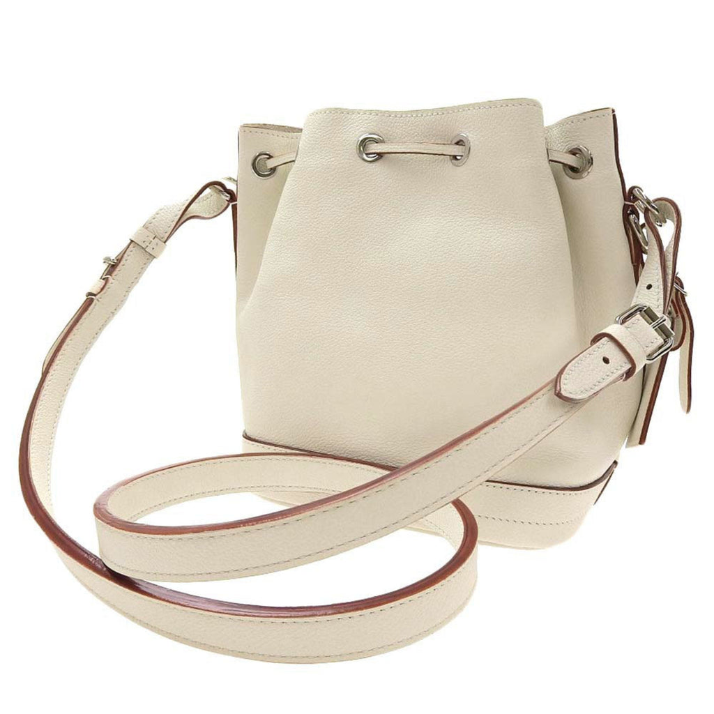 Louis Vuitton White Leather Drawsting shoulder bag