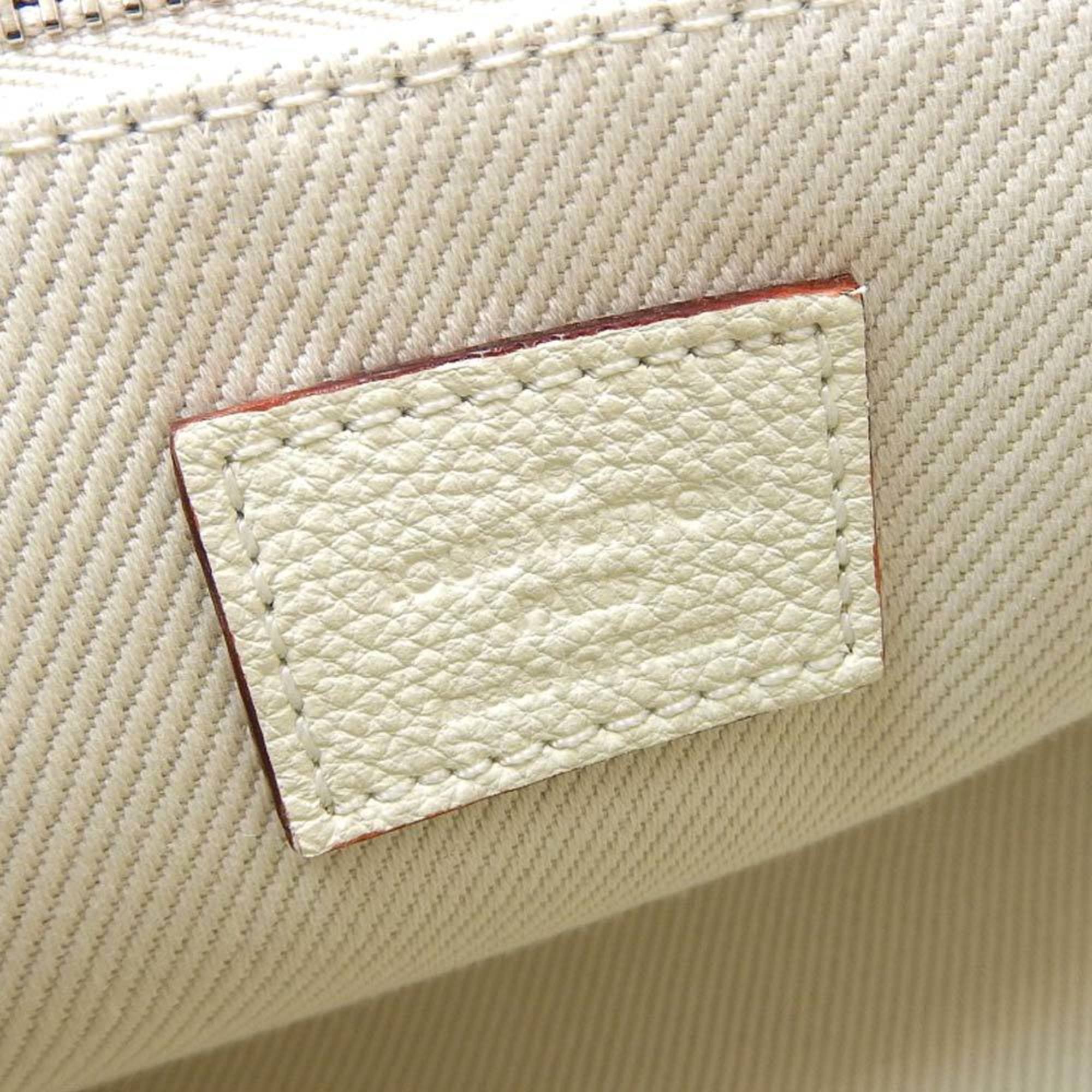 Louis Vuitton White Leather Drawsting shoulder bag