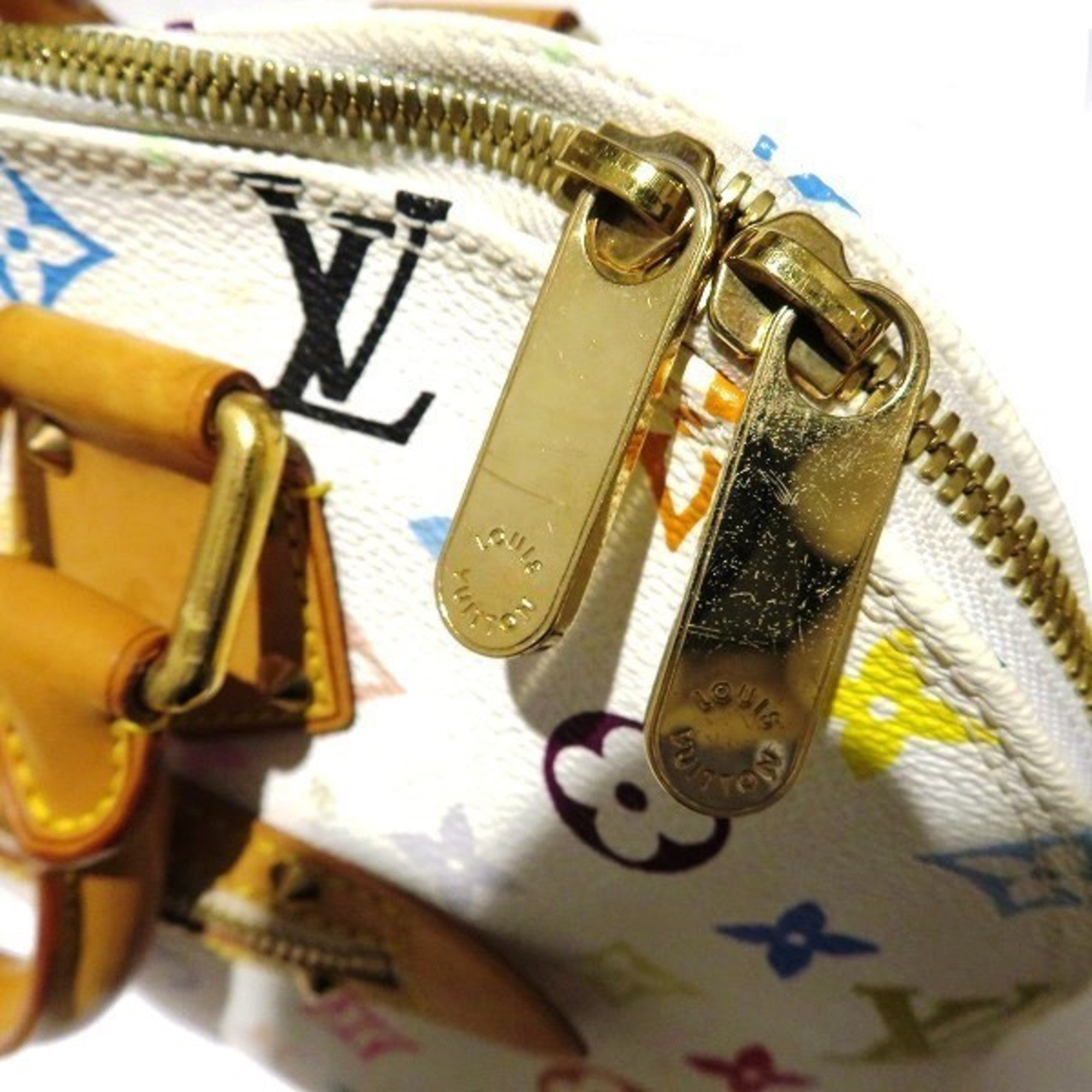 Louis Vuitton White Canvas Alma handbag bag