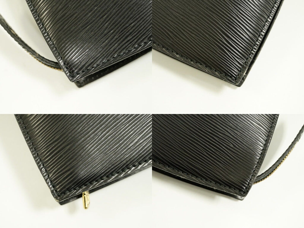 Louis Vuitton Black Leather Saint Jacques handbag bag