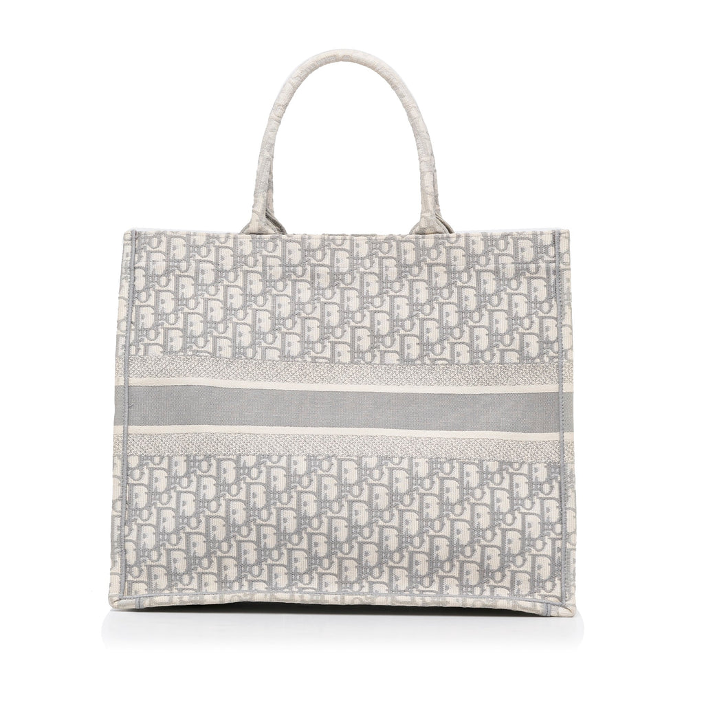 Dior Book Tote Medium Grey Oblique Canvas