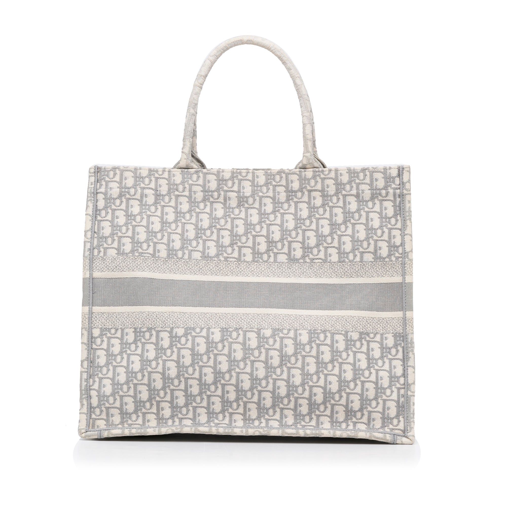 Dior Book Tote Medium Grey Oblique Canvas