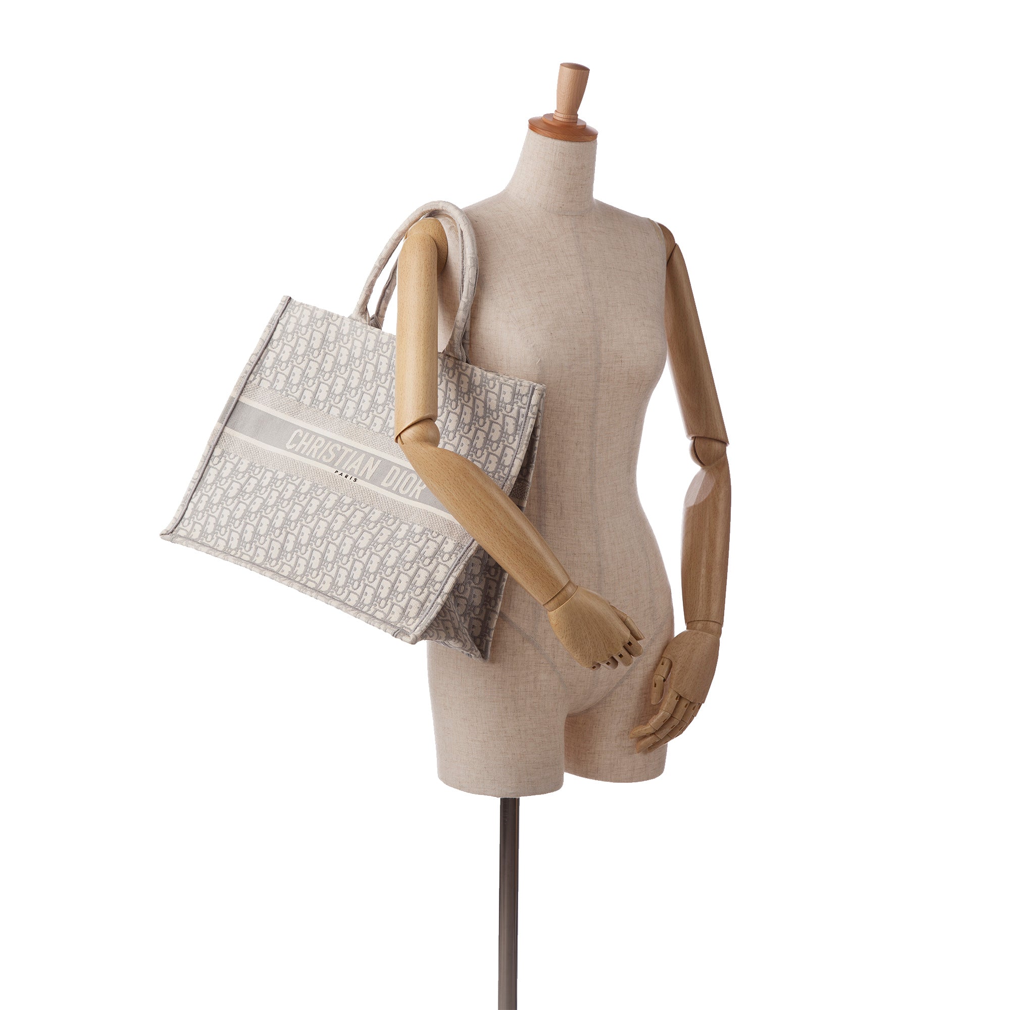 Dior Book Tote Medium Grey Oblique Canvas