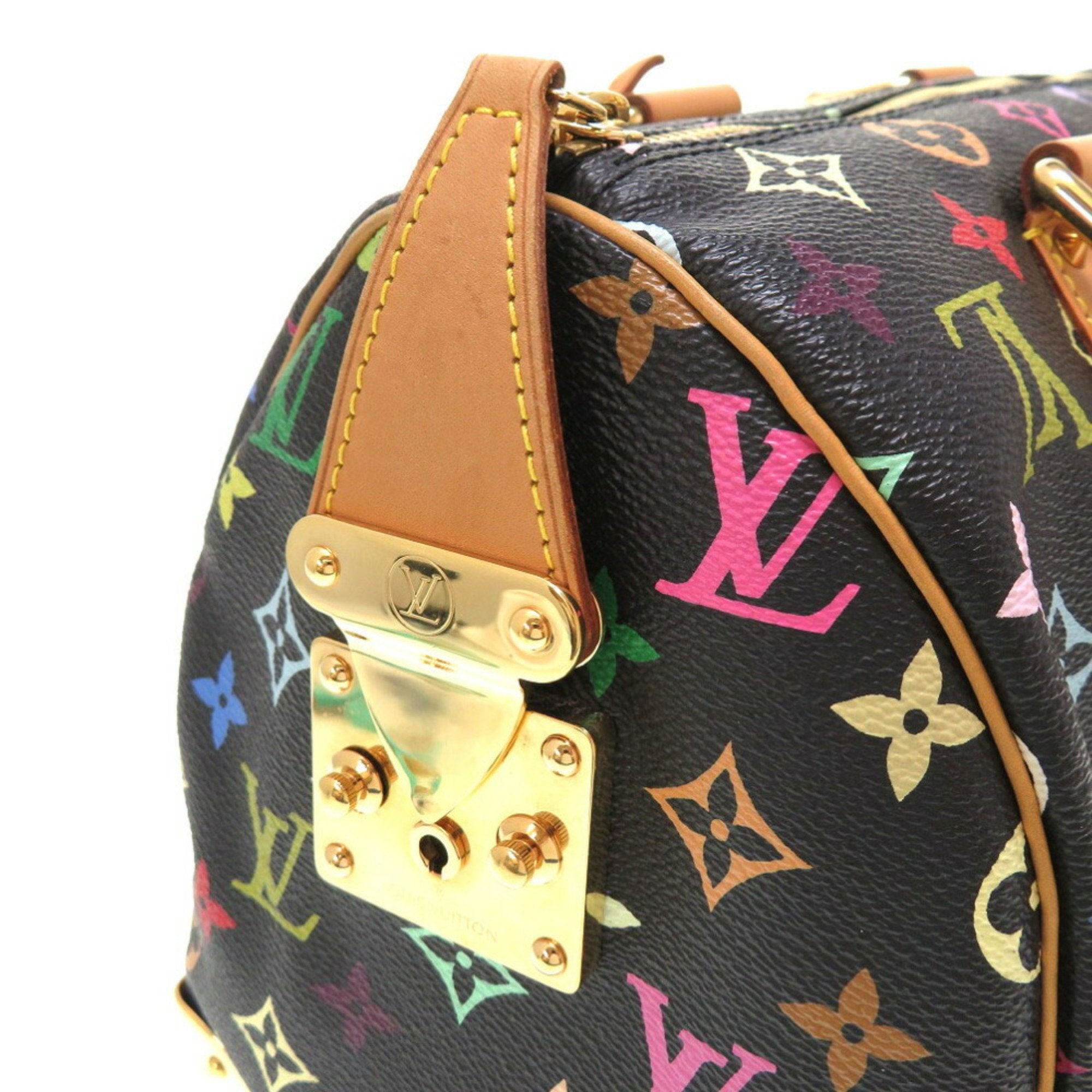 Louis Vuitton Black Canvas Speedy handbag bag