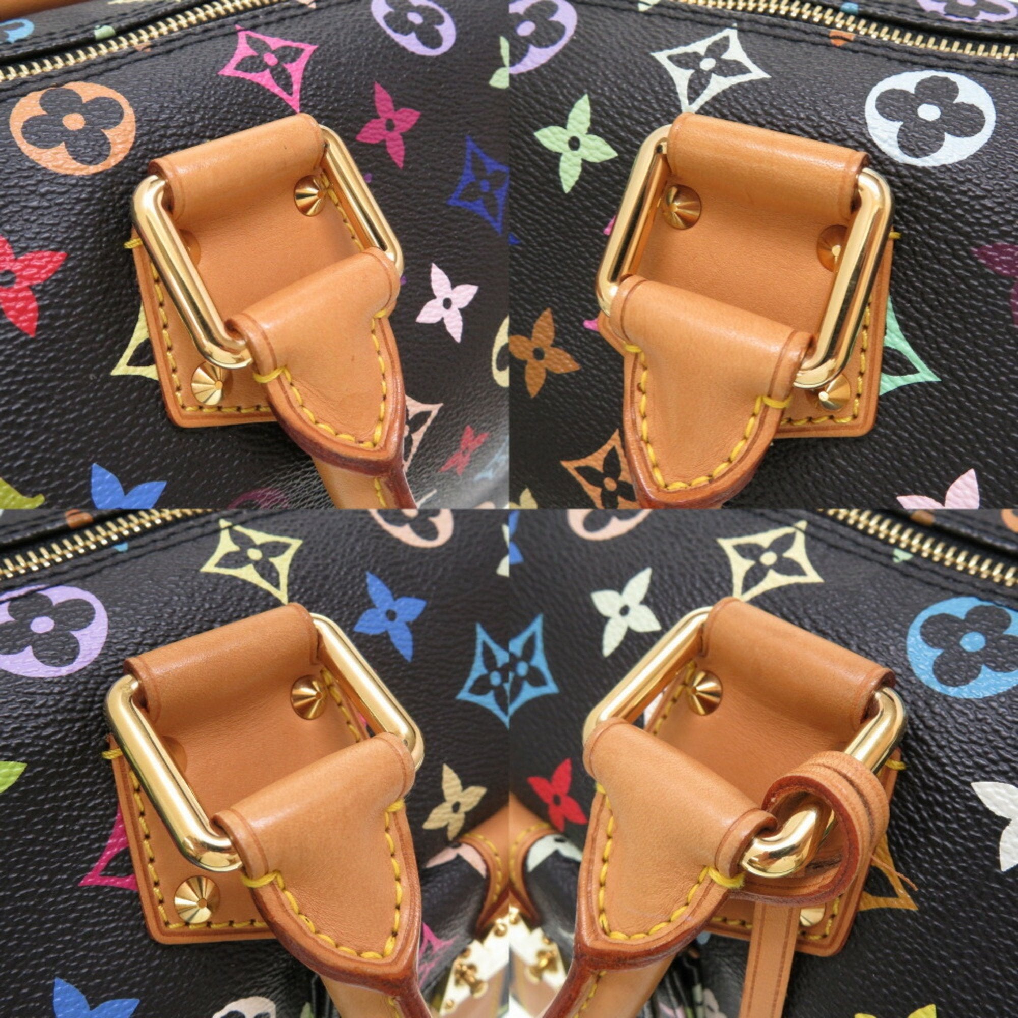 Louis Vuitton Black Canvas Speedy handbag bag