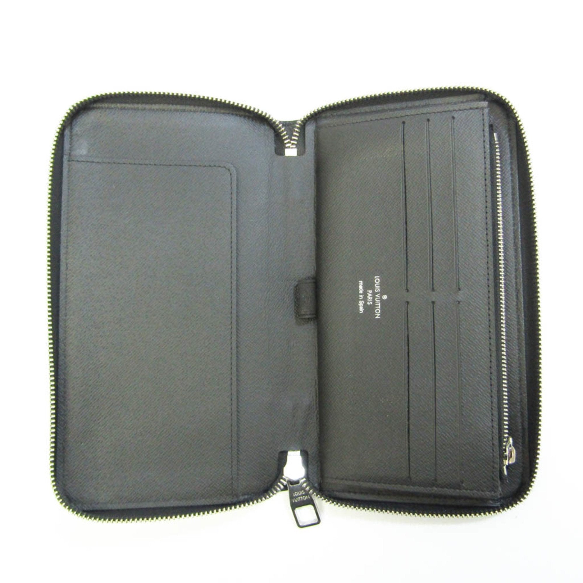 Louis Vuitton Black Leather Zippy organizer wallet accessories